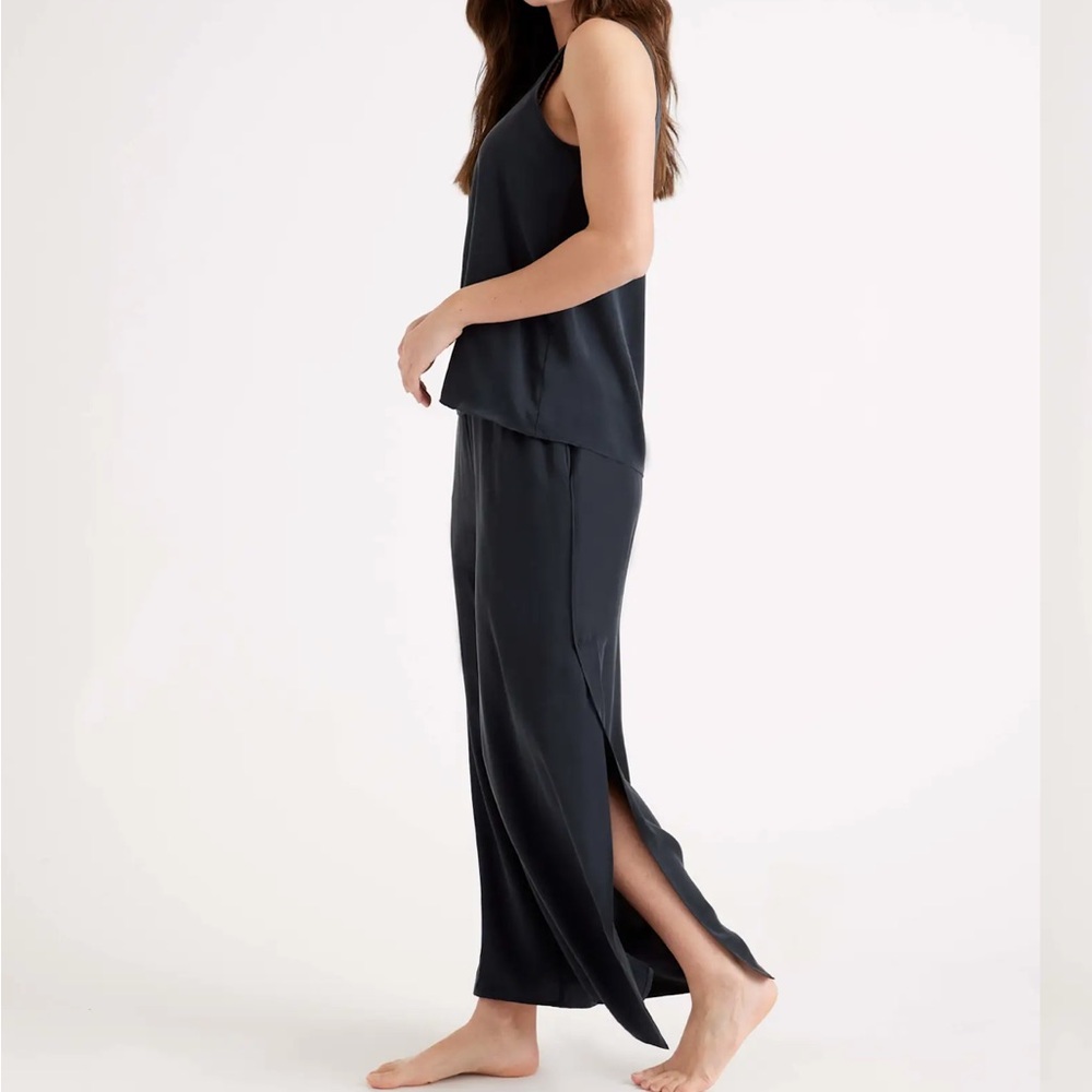 Quince Women's 100% Washable Silk Pajama Pants Black XL NWT
